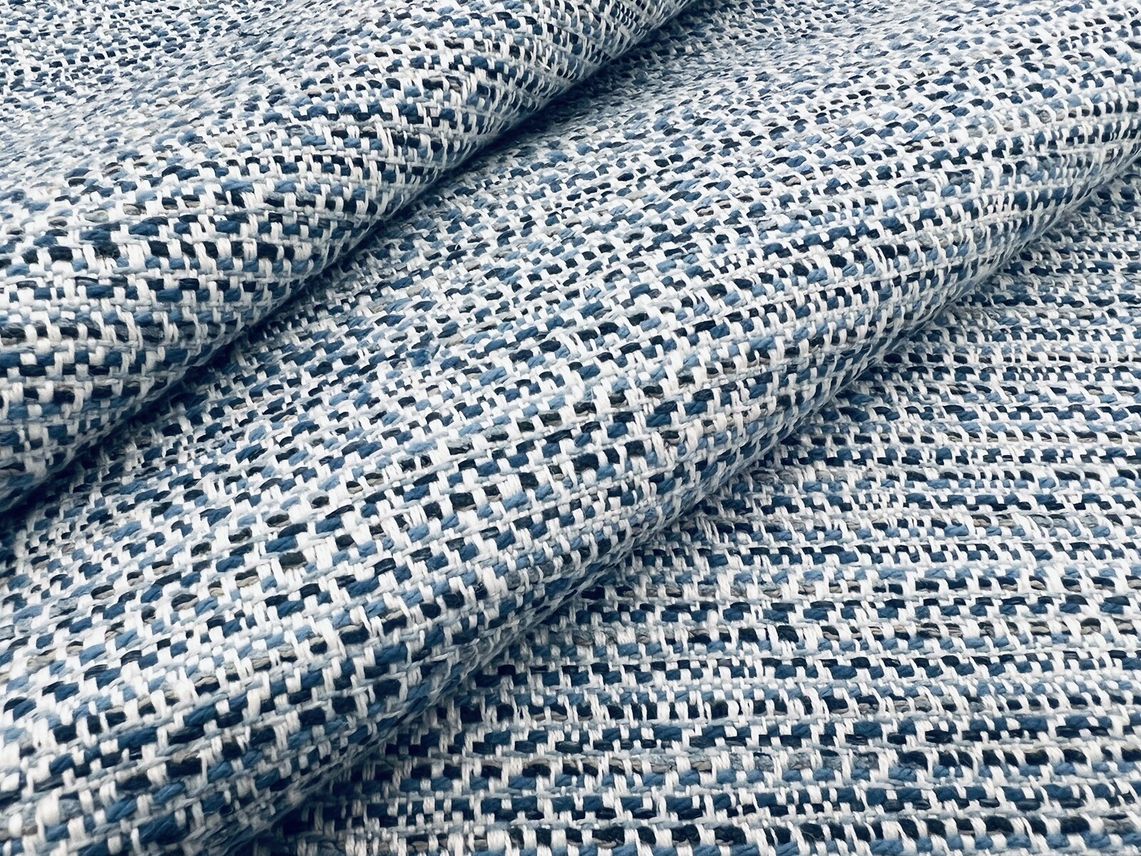 Thibaut Crypton Mingled Tweed Upholstery Fabric- Elements / Denim 5.25 yd W75244