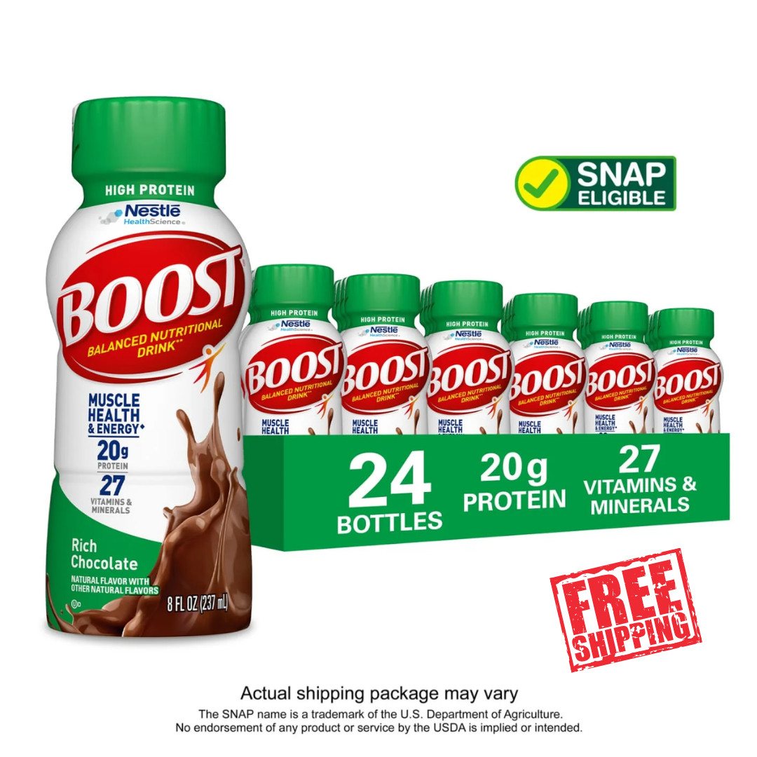 BOOST High Protein Nutritional Drink, Rich Chocolate, 20g Protein, 24 - 8 fl oz BOOST High Protein Nutritional Drink, Rich Chocolate, 20g Protein, 24 - 8 fl oz