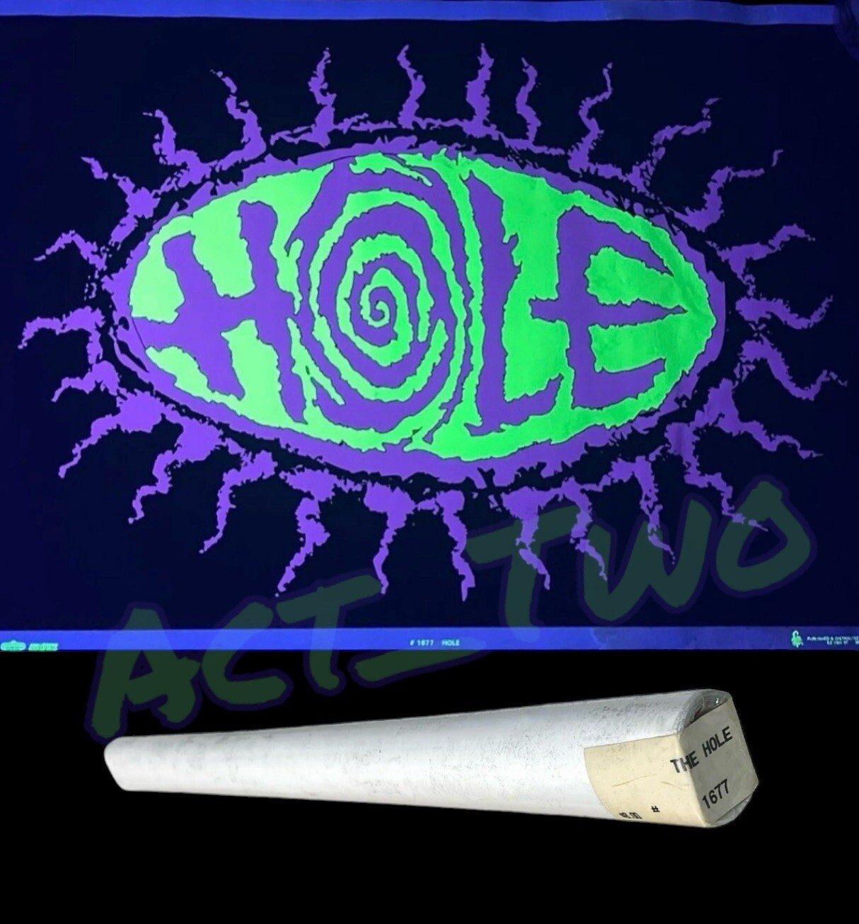 Vintage 1995 Courtney Love Punk Grunge HOLE Blacklight Poster 35