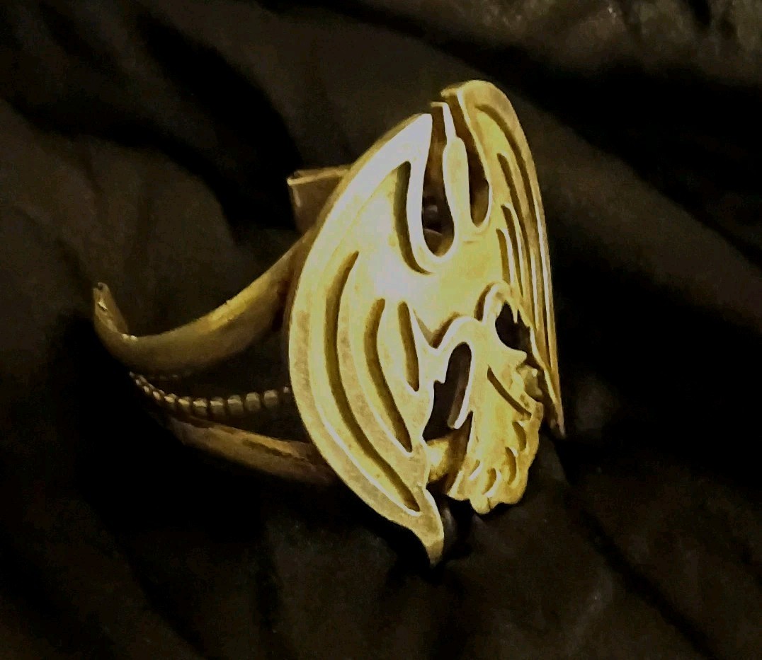 Vintage Heavy Sterling Silver Navajo Cuff Bracelet - Custom Ruger Phoenix Emblem Vintage Heavy Sterling Silver Navajo Cuff Bracelet - Custom Ruger Phoenix Emblem