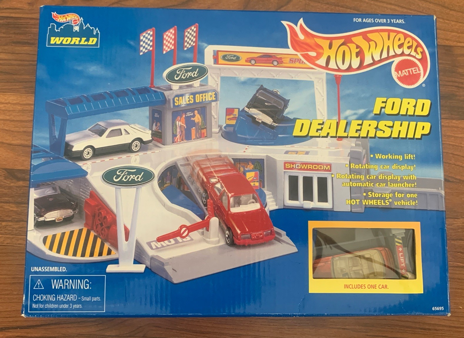 1996 Mattel Hot Wheels World Ford Dealership Original Unopened Box  65695 B3