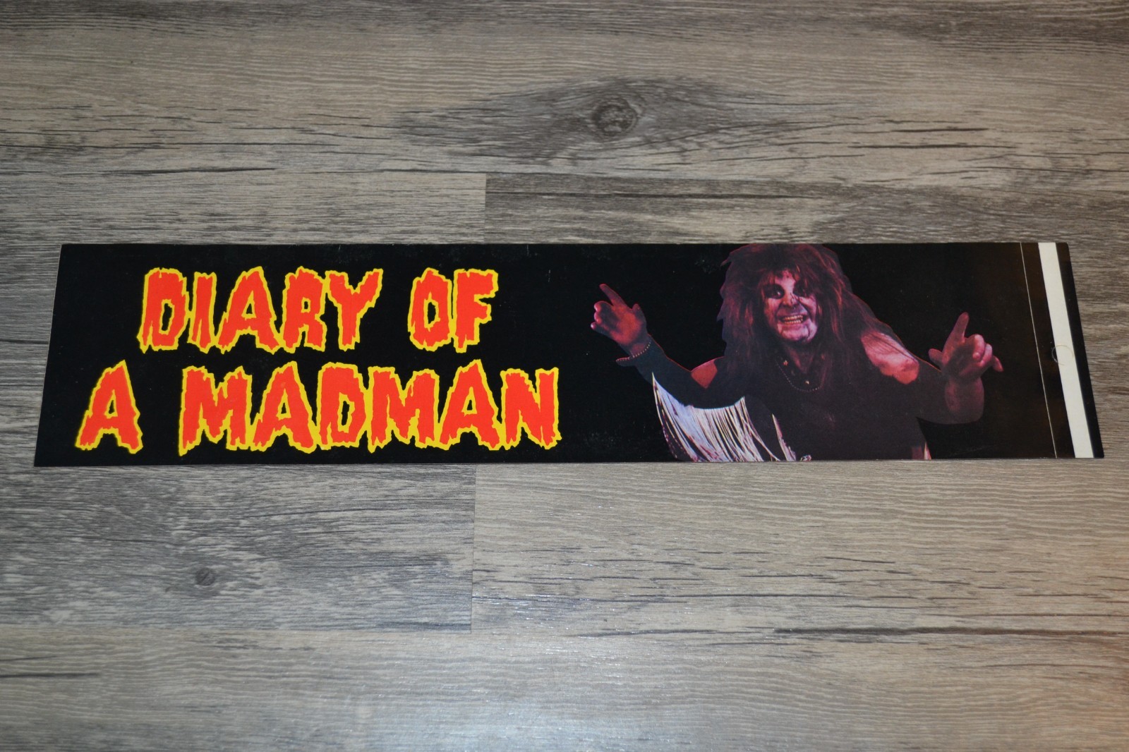 VINTAGE 1980s OZZY OSBOURNE DIARY OF A MADMAN BUMPER STICKER 12.25\