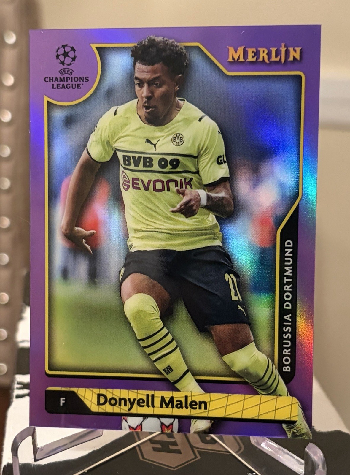 2021-22 Topps Merlin Chrome Donyell Malen Rookie RC /15 Purple Netherlands 2021-22 Topps Merlin Chrome Donyell Malen Rookie RC /15 Purple Netherlands