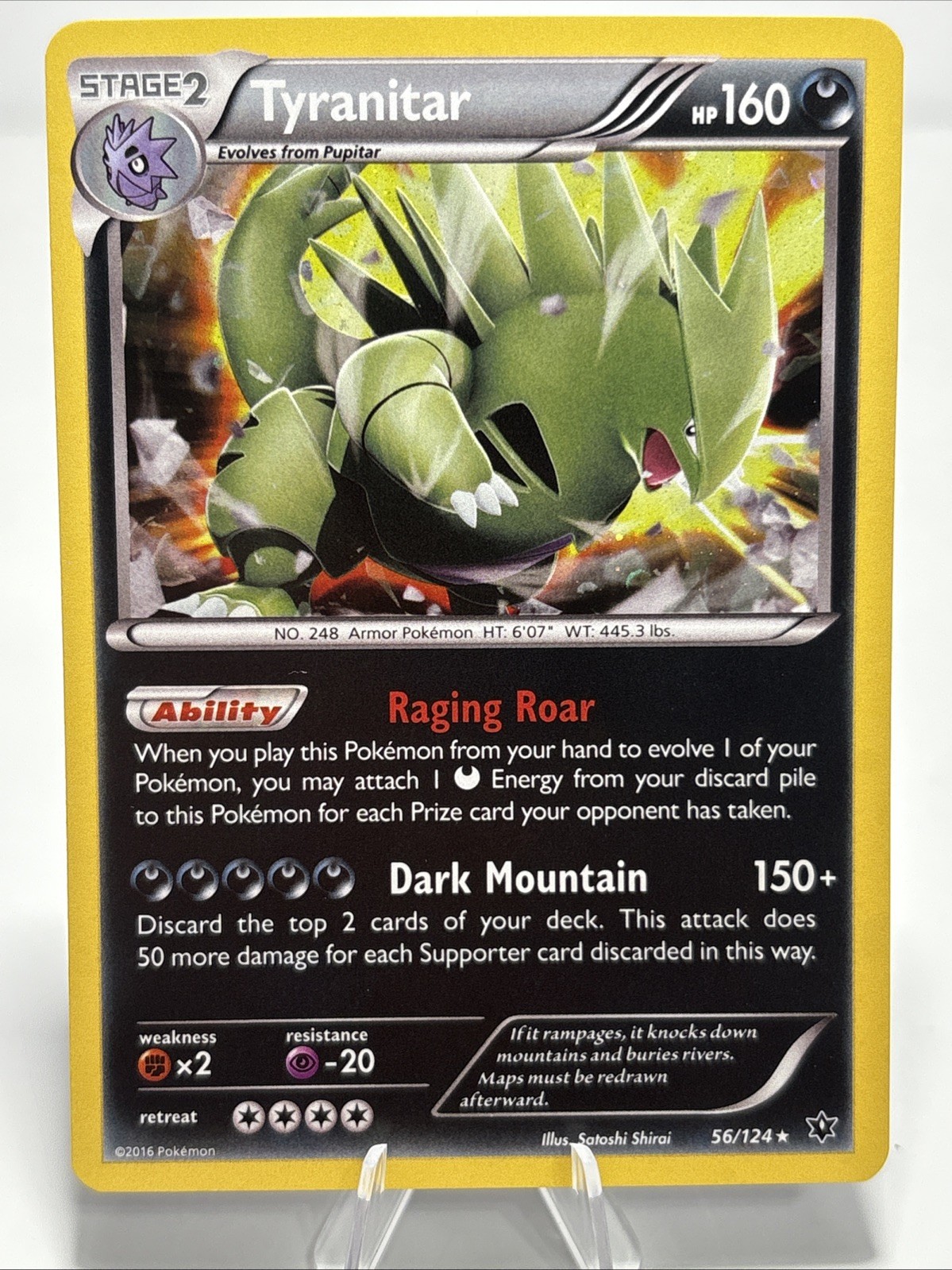 Tyranitar 56/124 XY Fates Collide 2016 Cosmos Holo Rare - NM