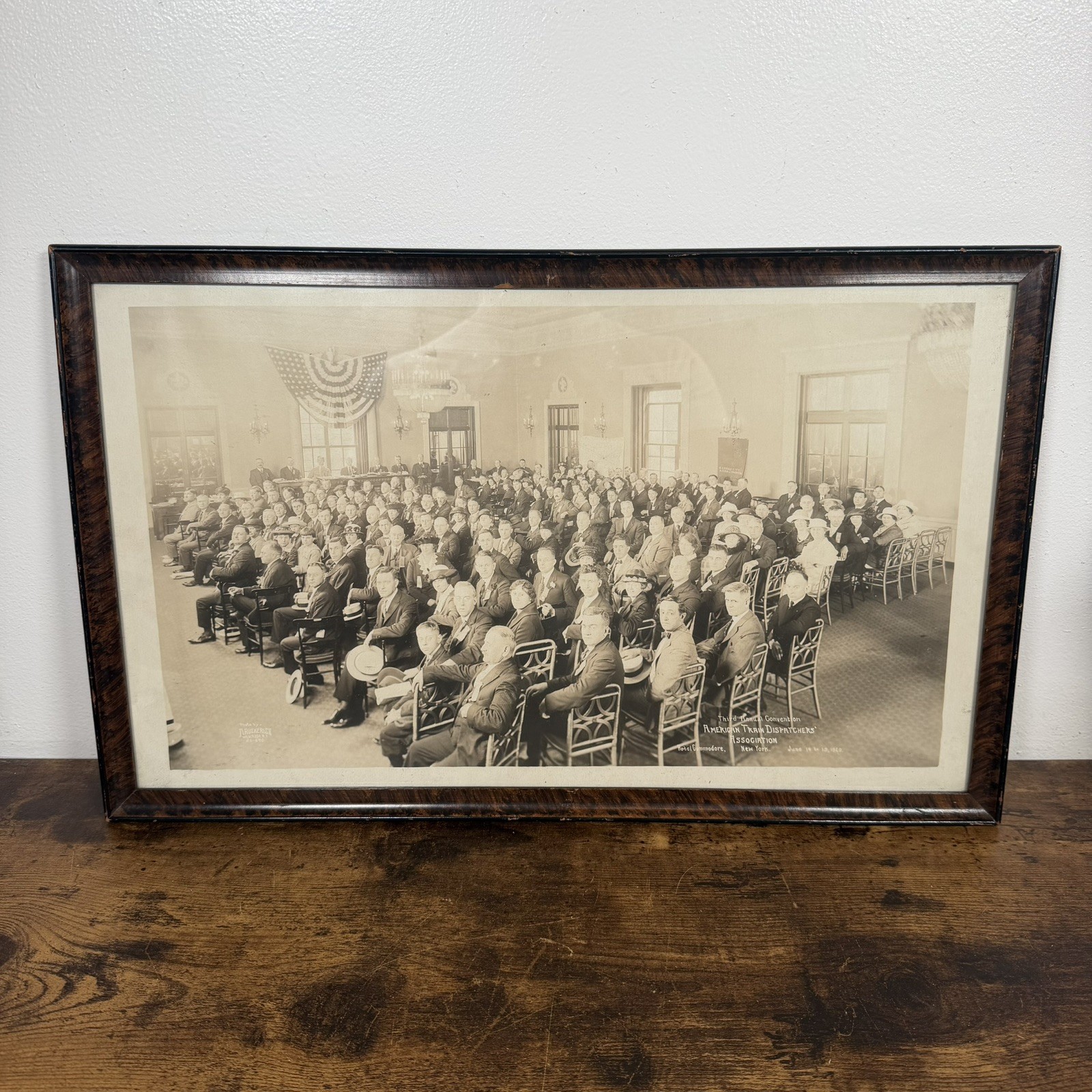 Vintage 1940 American Train Dispatchers Assn Framed Photo | Hotel Commodore 