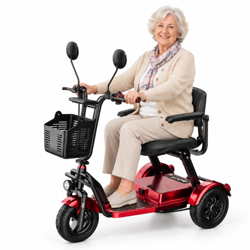 Daibot Dual Motor 1000W 48V Folding 3-Wheel Trike with Armrests Elderly Riders