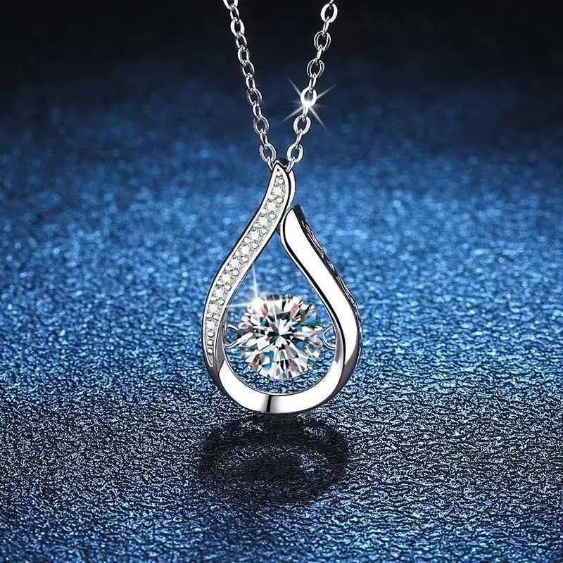 Women's Necklace 925 Sterling Silver Chain Cubic Zircon Pendant Fashion Jewelry