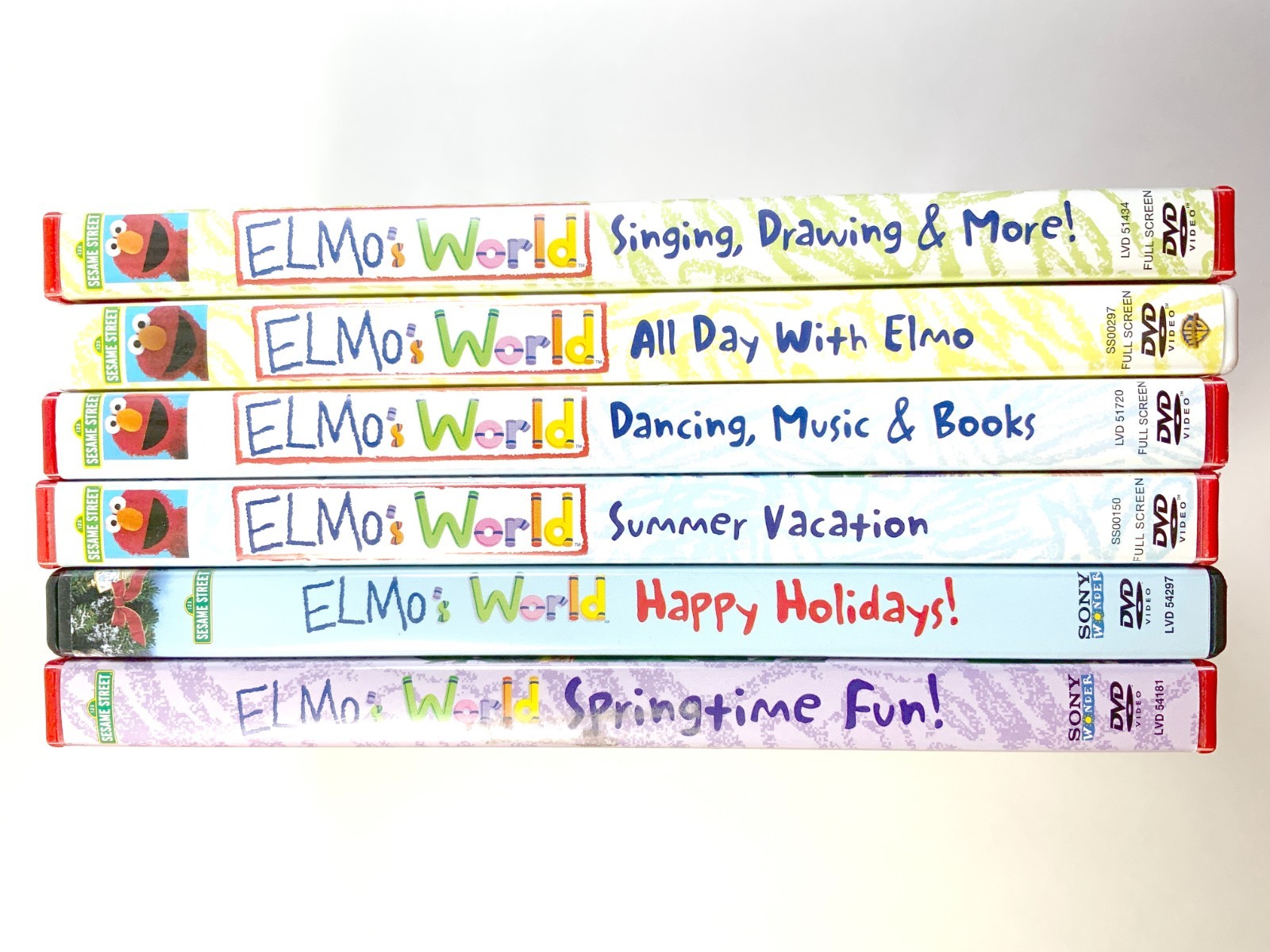 Sesame Street Elmo\'s World DVD Lot of 6 Kids Preschool Sony Wonder PBS