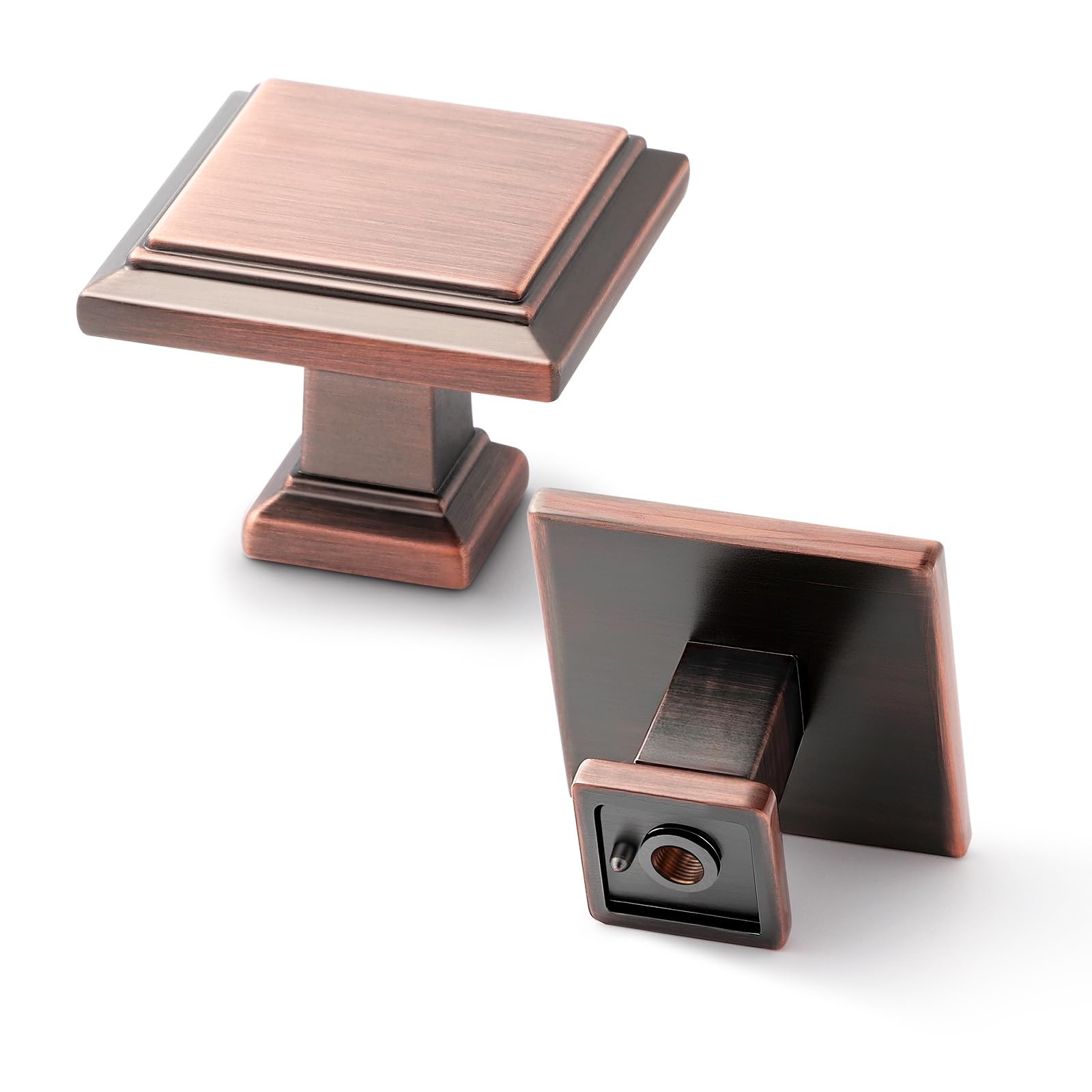 GRANTENOV 10 Pack 1-1/4 inch Kitchen Cabinet Knobs Brushed Antique Copper
