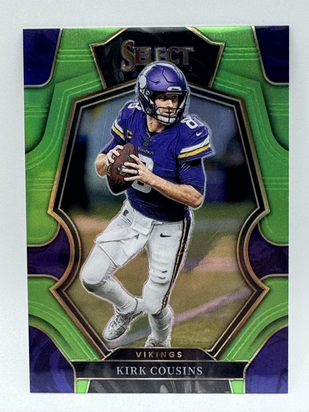 2022 Panini Select - Premier Level KIRK COUSINS Neon Green Prizm /49 VIKINGS