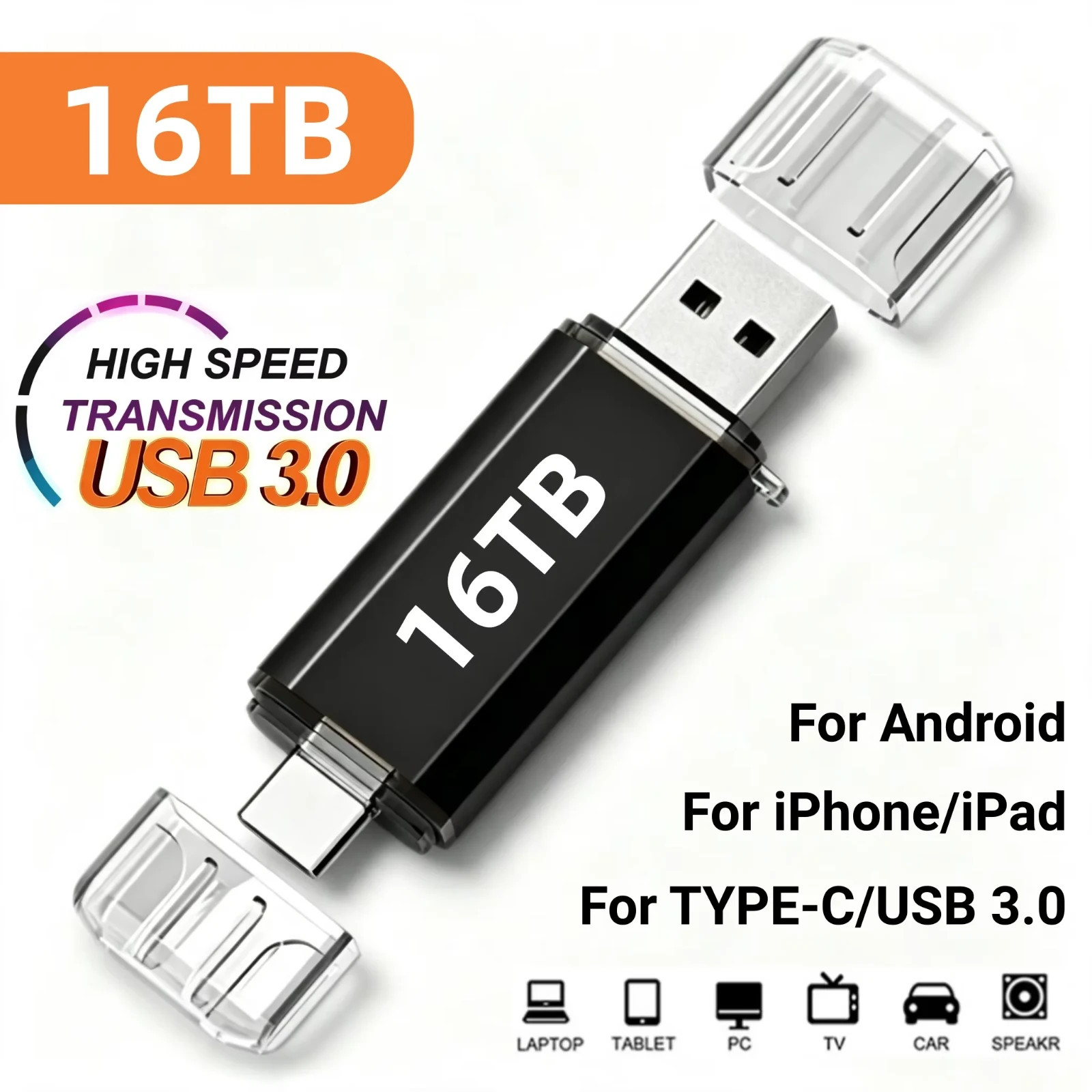 16TB OTG USB Flash Drive Type-C Memory Stick Flash Drive Android Phone PC Mac
