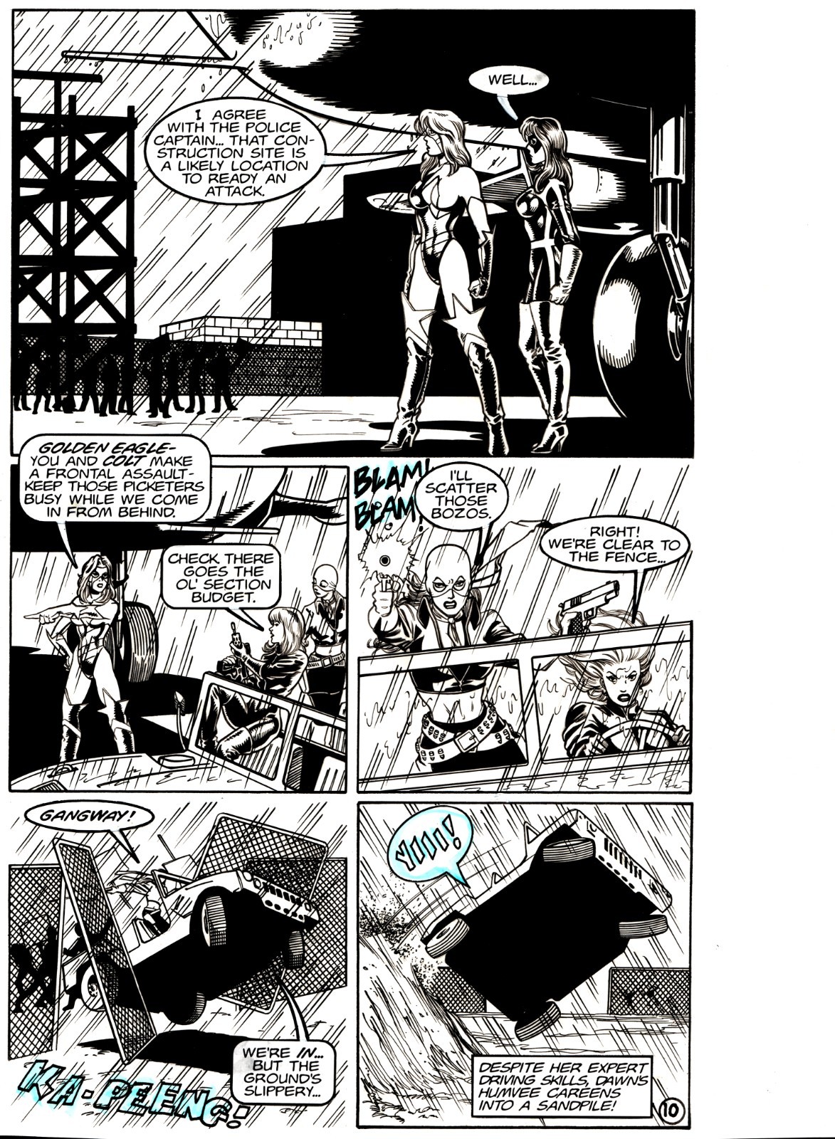 FEMFORCE No. 112 PG 10 COLT GUNS BLAZING MS. V. ORIGINAL ART ROBERTS/HEIKE AC FEMFORCE No. 112 PG 10 COLT GUNS BLAZING MS. V. ORIGINAL ART ROBERTS/HEIKE AC
