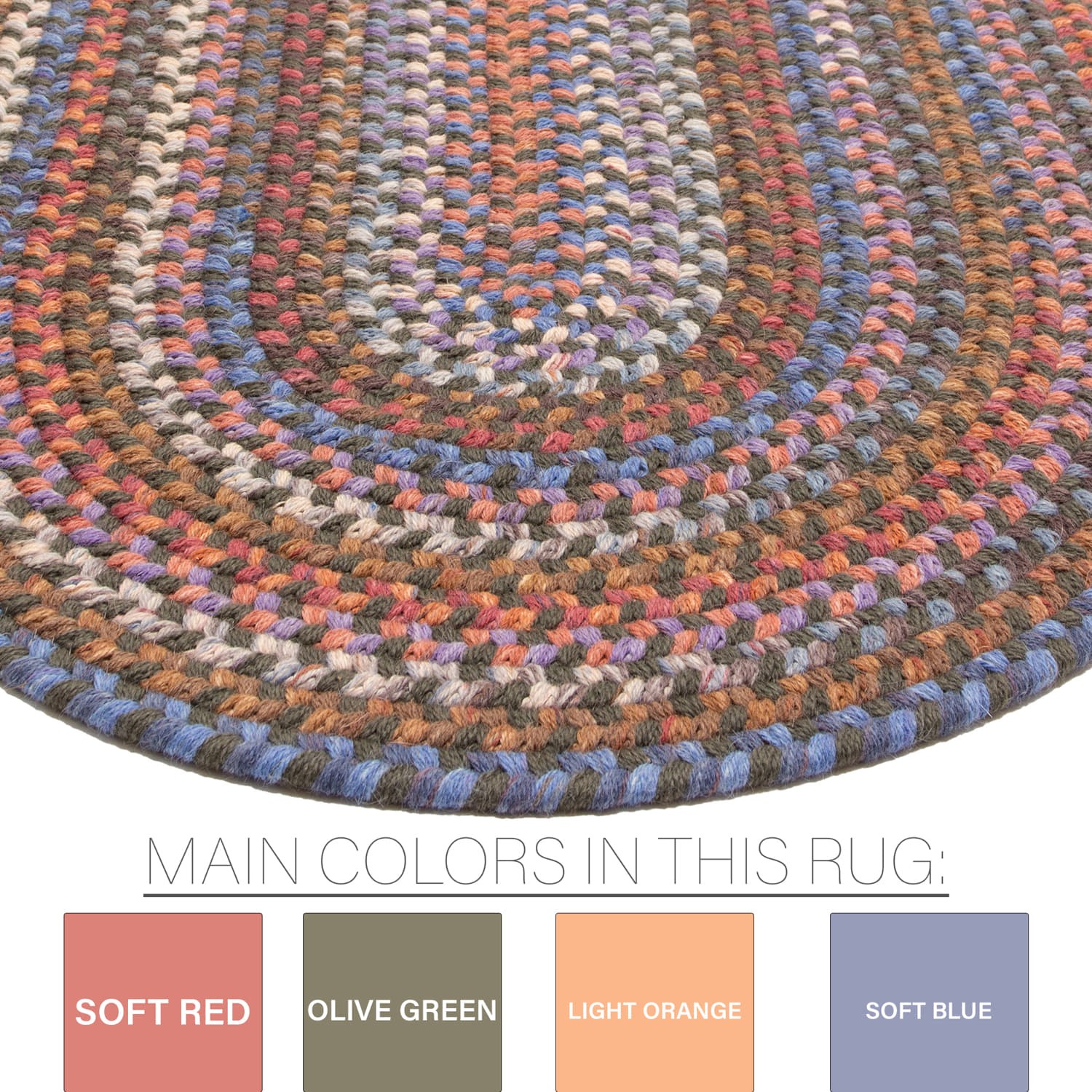 Tribeca Braided Wool Area Rug - 2x3 to 10x13 - Round Oval Runner - Made in USA