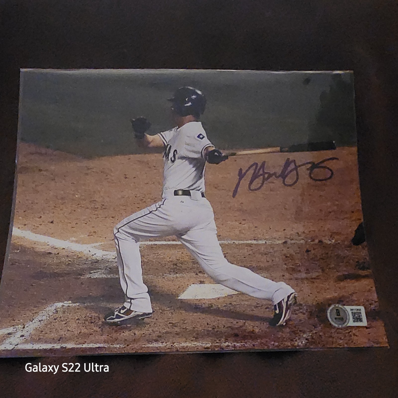 Michael Young Signed 8 x 10 with sleeve