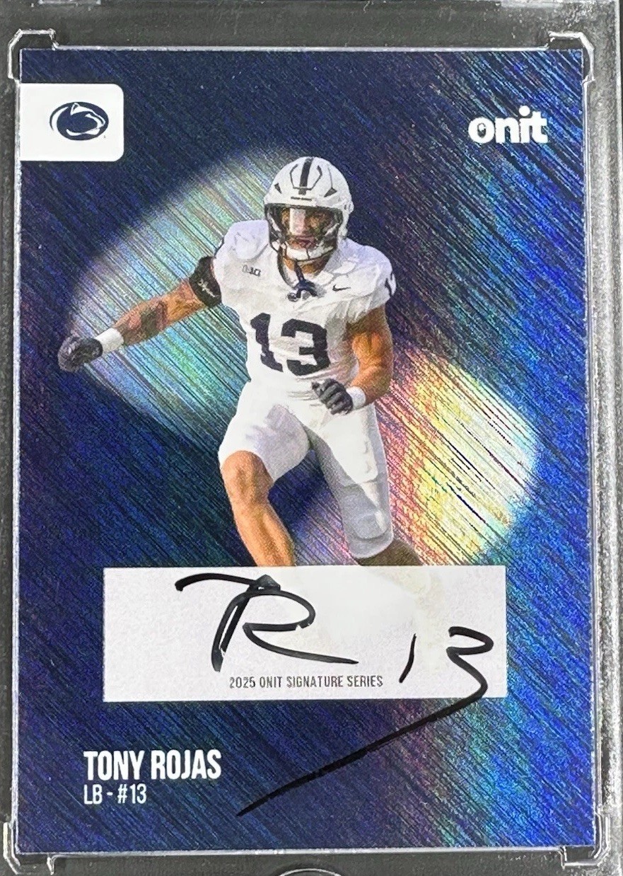 Tony Rojas Auto Blue Shimmer 2025 Onit Football #S-8 Penn State Nittany Lions
