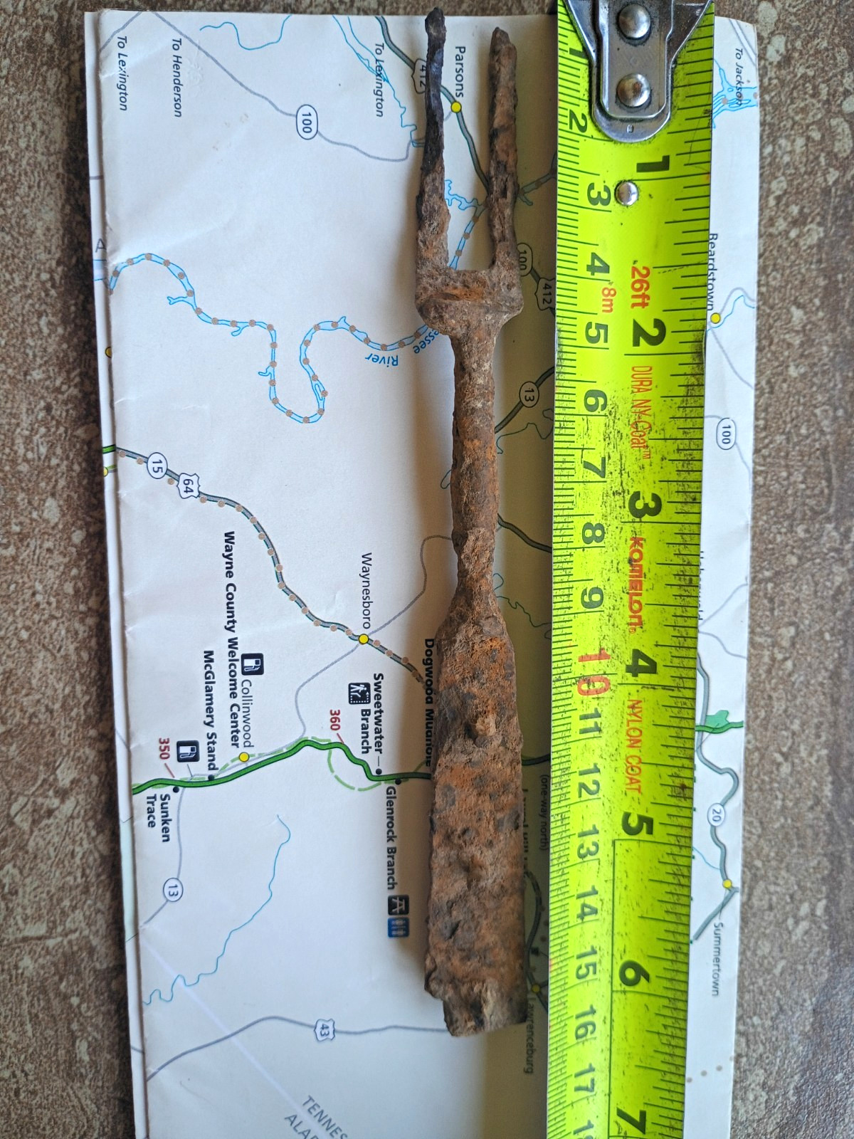 Relic recovered around Lawrenceburg, TN. Fork presumably from the 1800s. Relic recovered around Lawrenceburg, TN. Fork presumably from the 1800s.