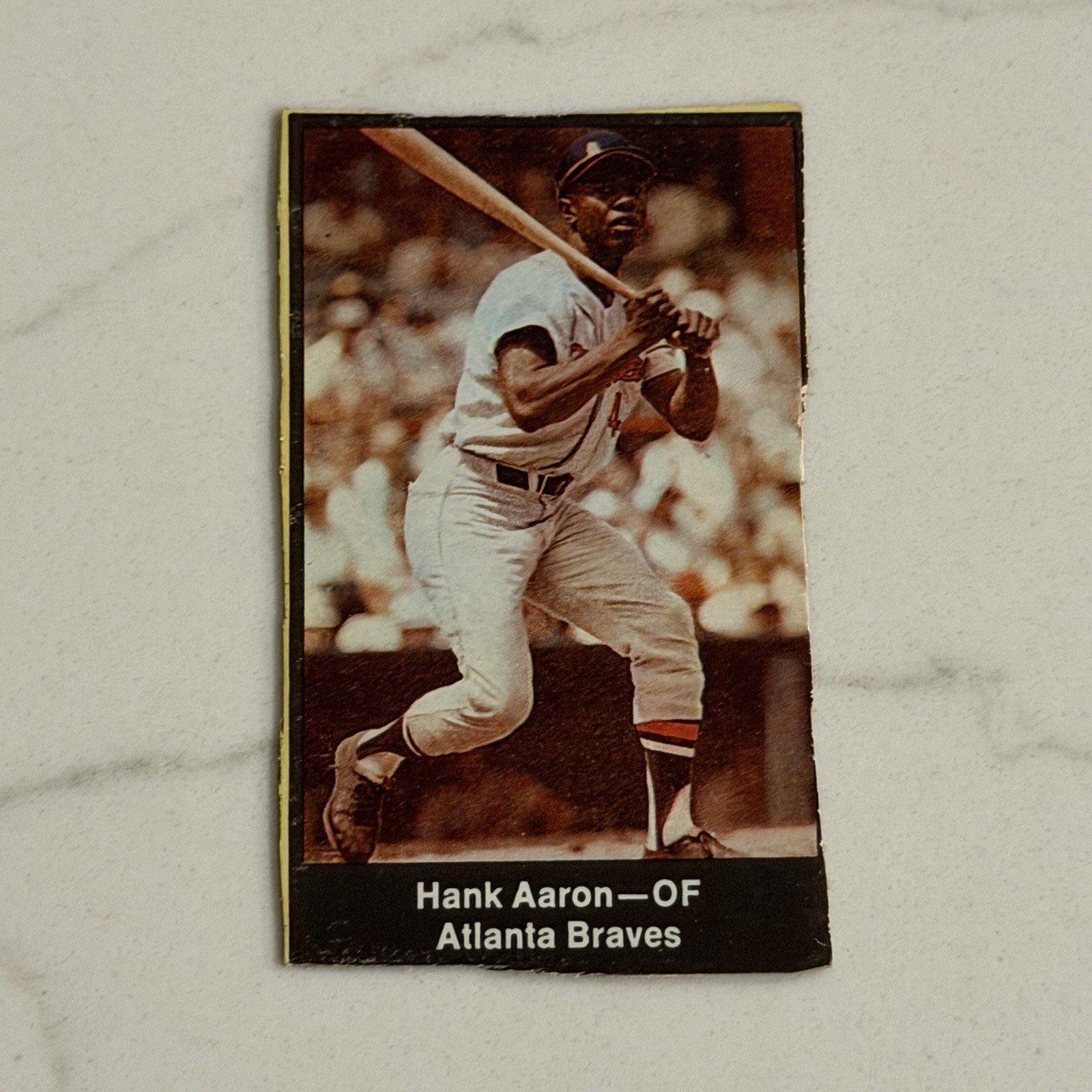 Hank Aaron 1969 Nabisco Team Flakes Baseball Card Hand Cut Hank Aaron 1969 Nabisco Team Flakes Baseball Card Hand Cut