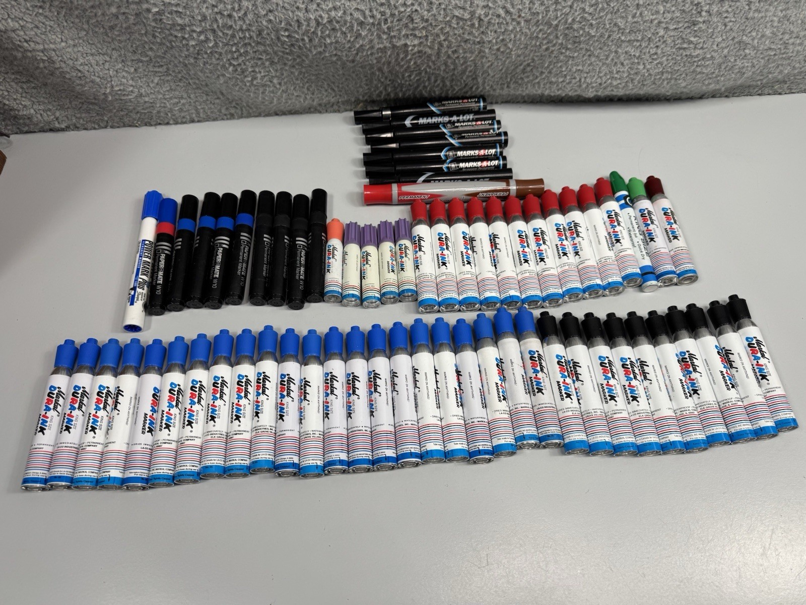 Markal Dura-Ink & Marks-A-Lot Permanent Markers Large Lot of 68 NOS Markal Dura-Ink & Marks-A-Lot Permanent Markers Large Lot of 68 NOS