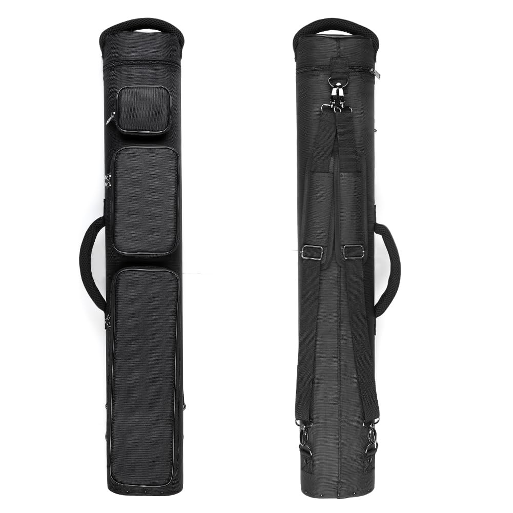 12-Hole Premium Nylon Pool Cue Case – Holds 8 Shafts & 4 Butts,Durable Double...