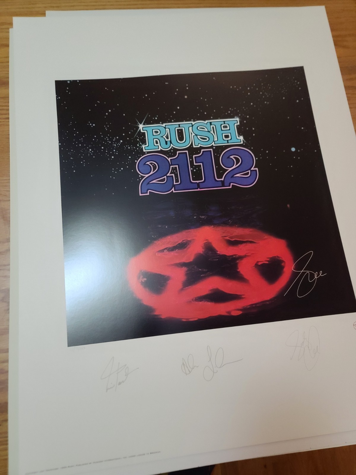 RUSH 2112 Art Print Hand Signed Geddy Lee Lithograph w/COA/LOA 22X26
