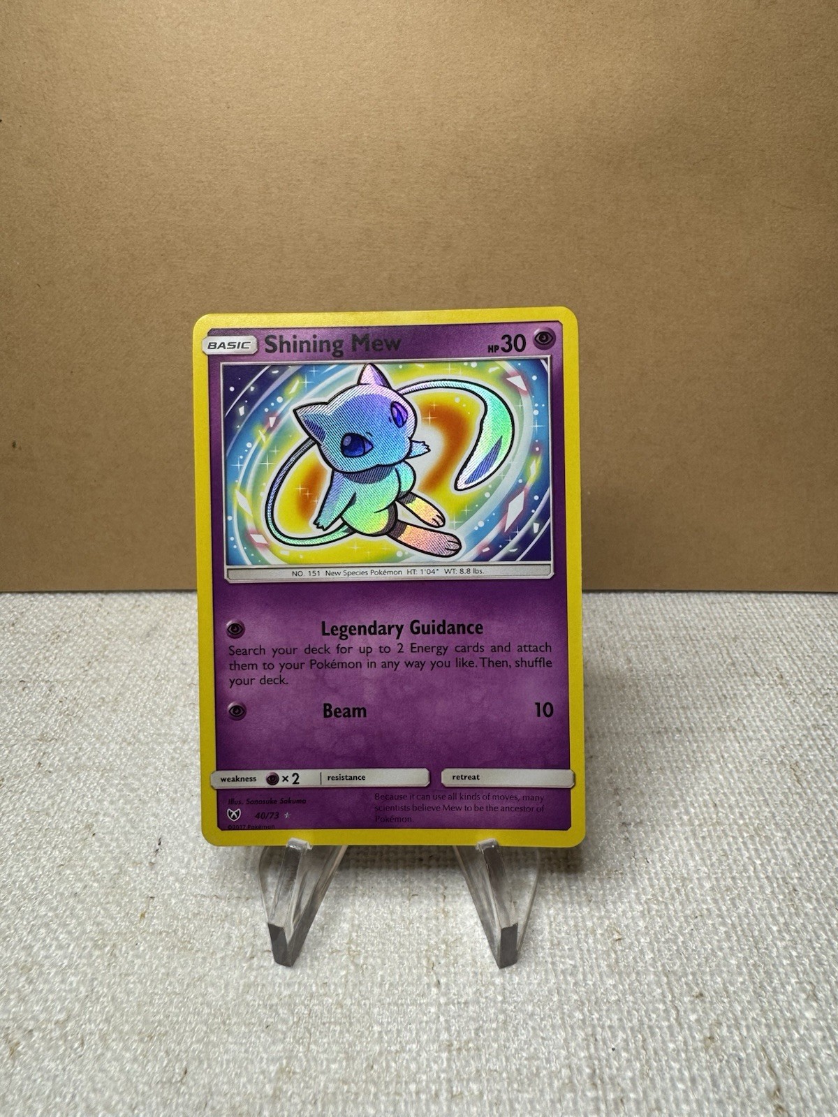 2017 Pokemon Shining Legends Shining Mew #40/73 Holo Rare LP