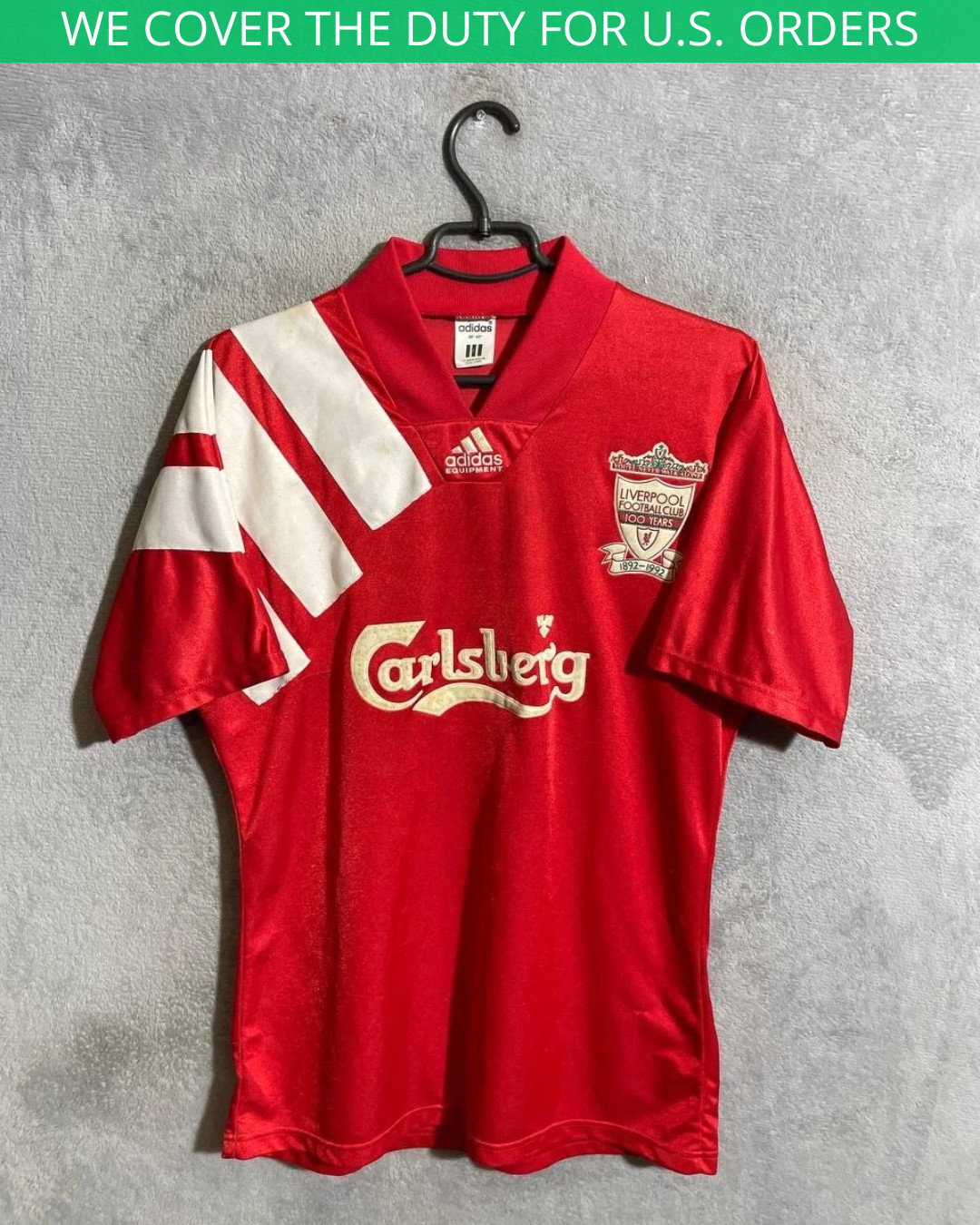 Liverpool Jersey RARE 100 YEARS Home football shirt 1992 1993 Adidas Men 38/40