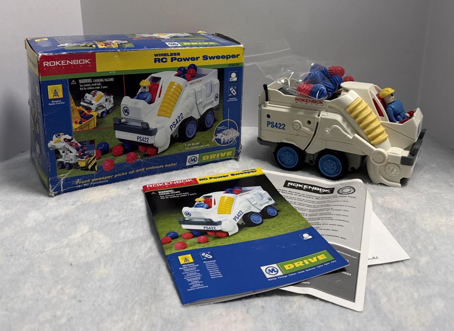 Rokenbok Wireless RC Power Sweeper Construction PS422 03231 Box Driver Tested Rokenbok Wireless RC Power Sweeper Construction PS422 03231 Box Driver Tested