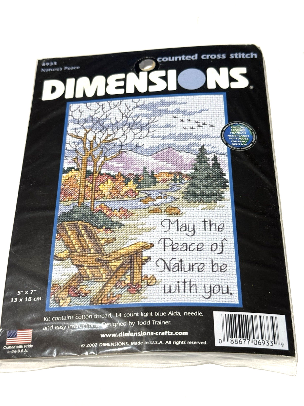 VTG 2002 Dimensions Cross Stitch Kit Nature\'s Peace 6933 Cabin Trainer 5\ VTG 2002 Dimensions Cross Stitch Kit Nature\'s Peace 6933 Cabin Trainer 5\