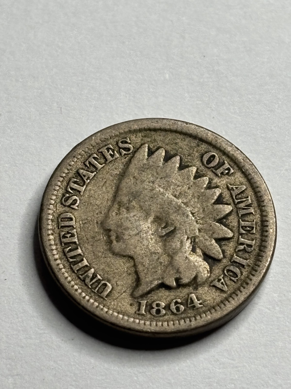 1864 Indian Head Cent Copper Nickel Last Year of CN Circulated 1864 Indian Head Cent Copper Nickel Last Year of CN Circulated