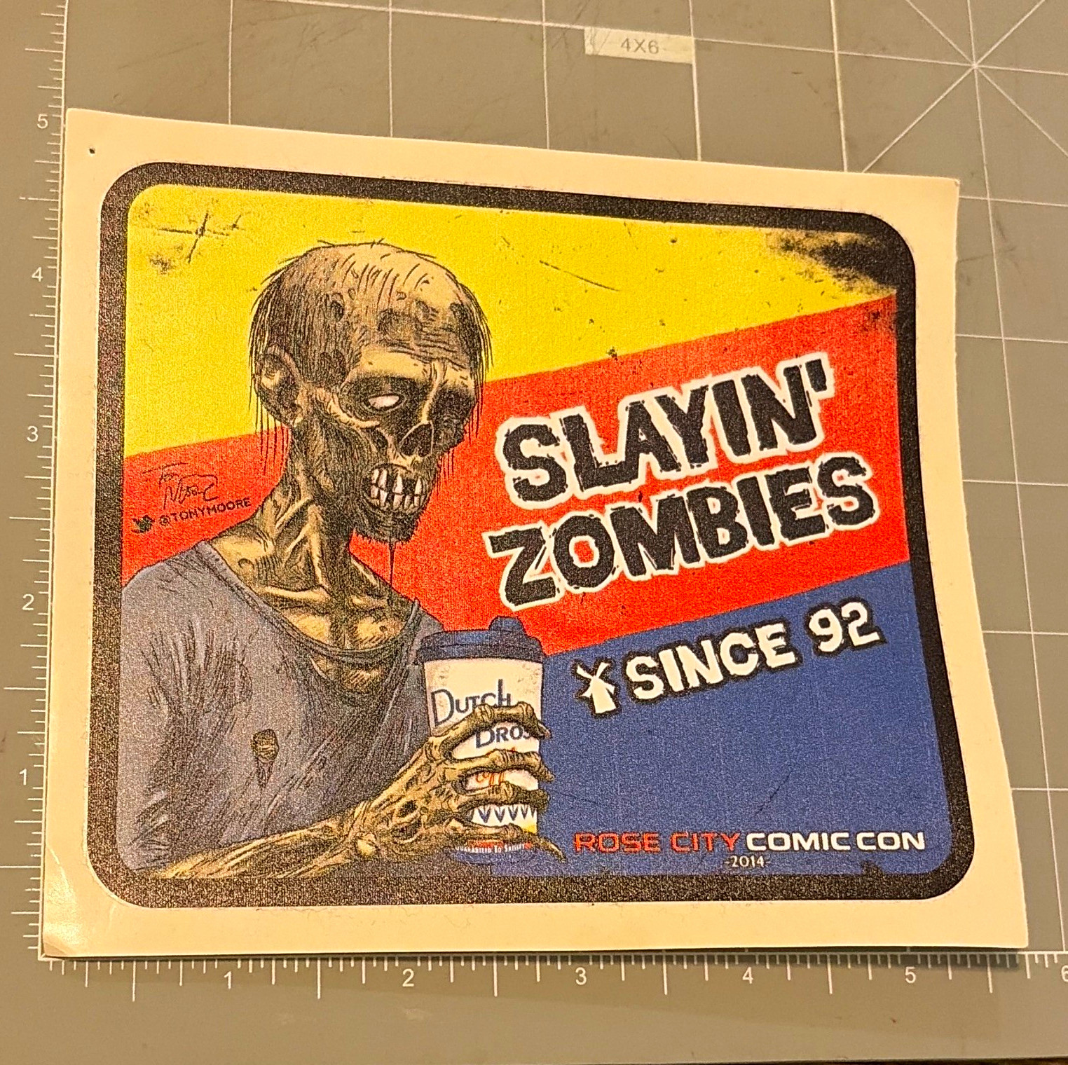 EXTREMELY RARE Dutch Bros 'Slayin' Zombies' Original Sticker Rose City Comic Con EXTREMELY RARE Dutch Bros 'Slayin' Zombies' Original Sticker Rose City Comic Con