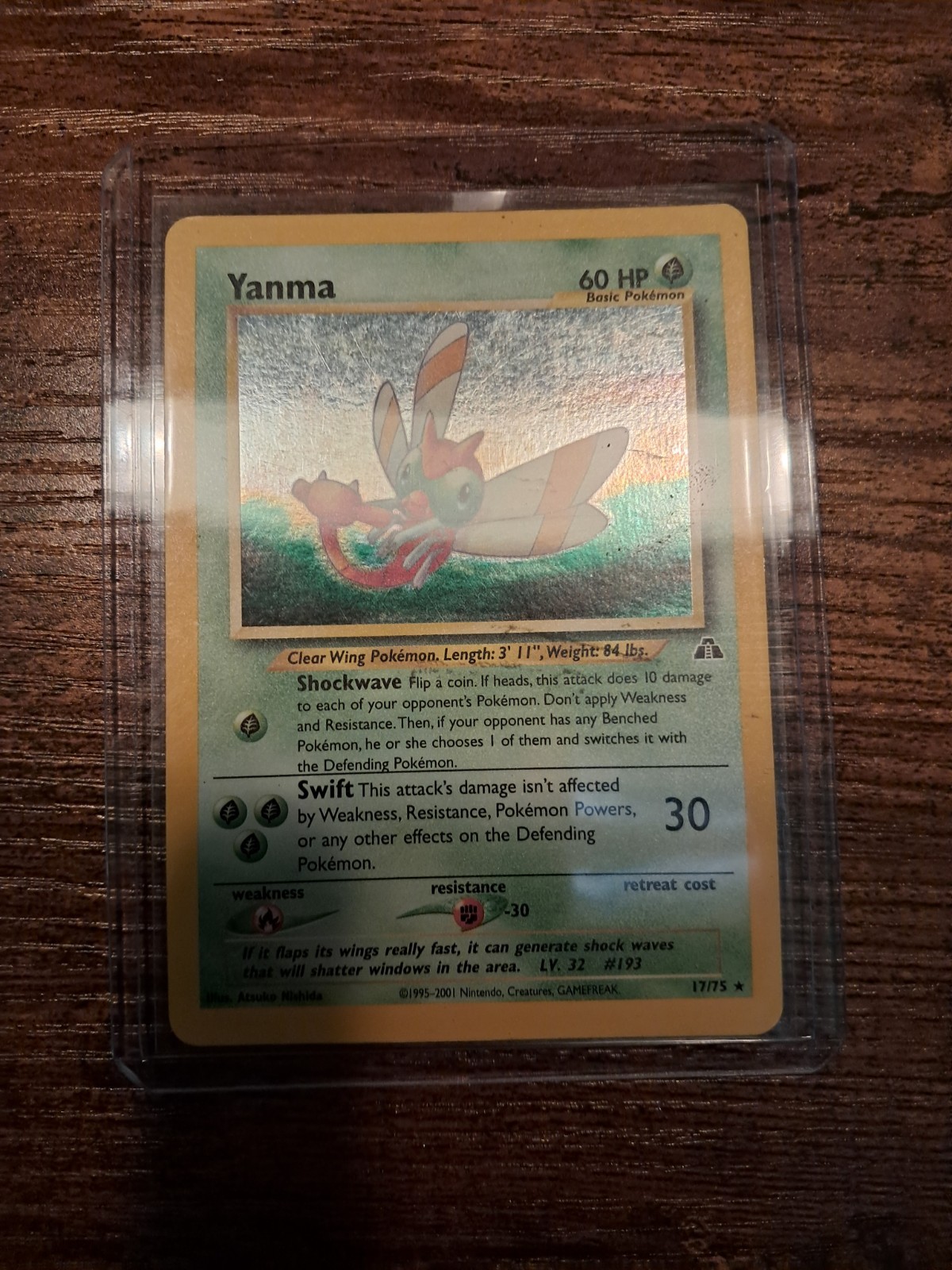 Pokemon Neo Discovery Yanma Card 17/75 Holo Rare Pokemon Neo Discovery Yanma Card 17/75 Holo Rare