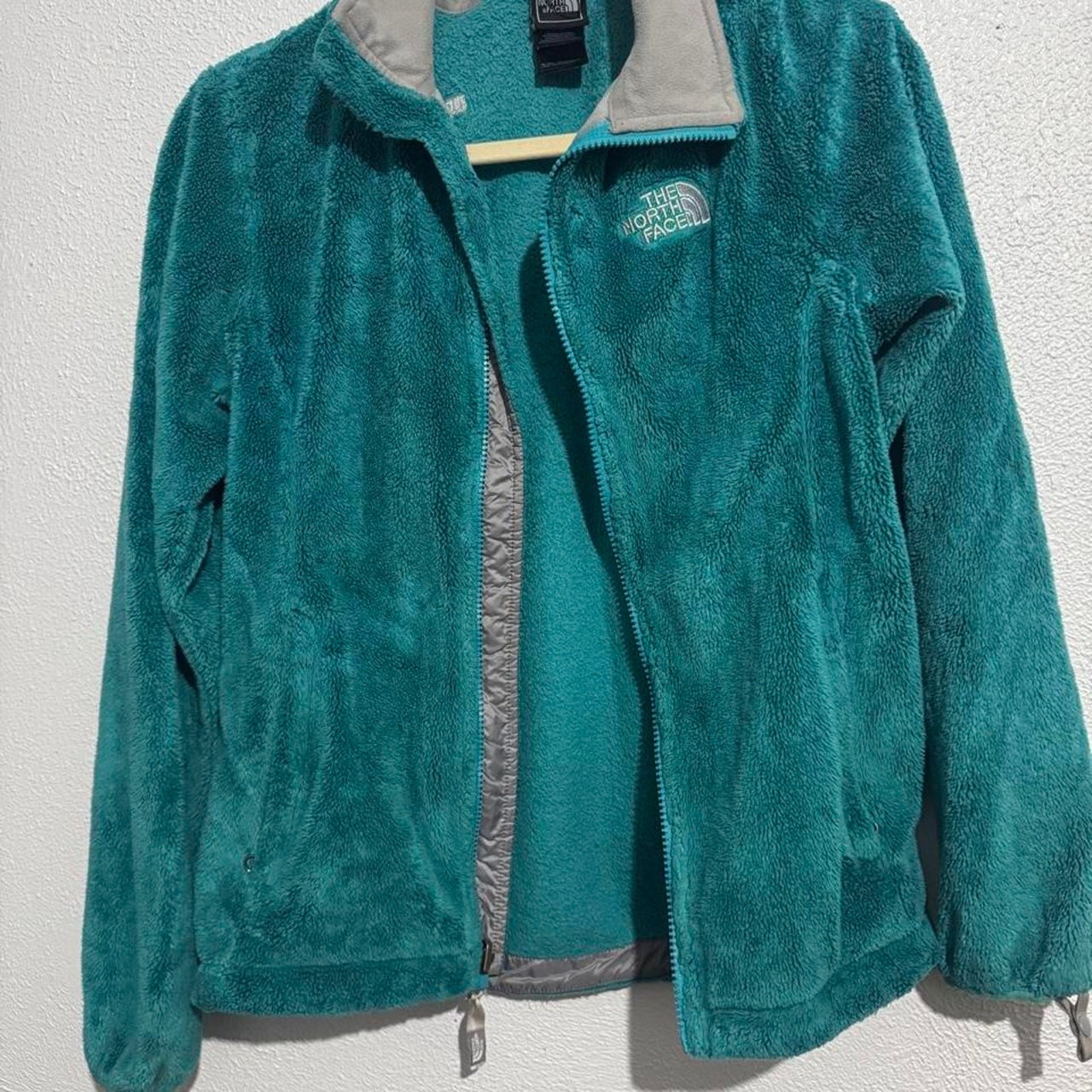 The North Face Osito Fleece Jacket Women S Teal Turquoise Blue Full Zip Fuzzy