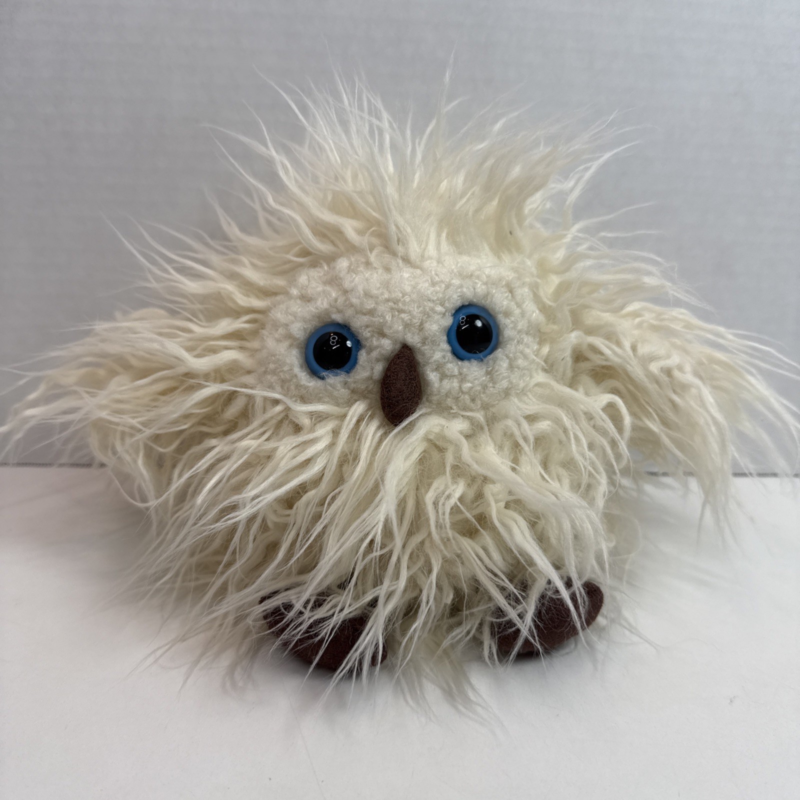 Jellycat London OLIVE OWL Plush Long Hair Fuzzy Feather Soft Toy Plush