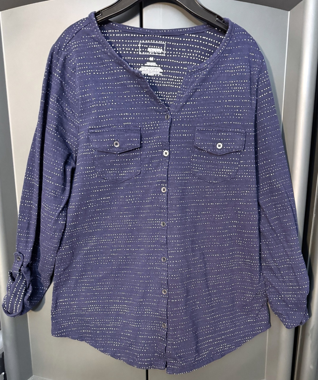 NWOT-Sonoma button down Long sleeve blue Top, M NWOT-Sonoma button down Long sleeve blue Top, M