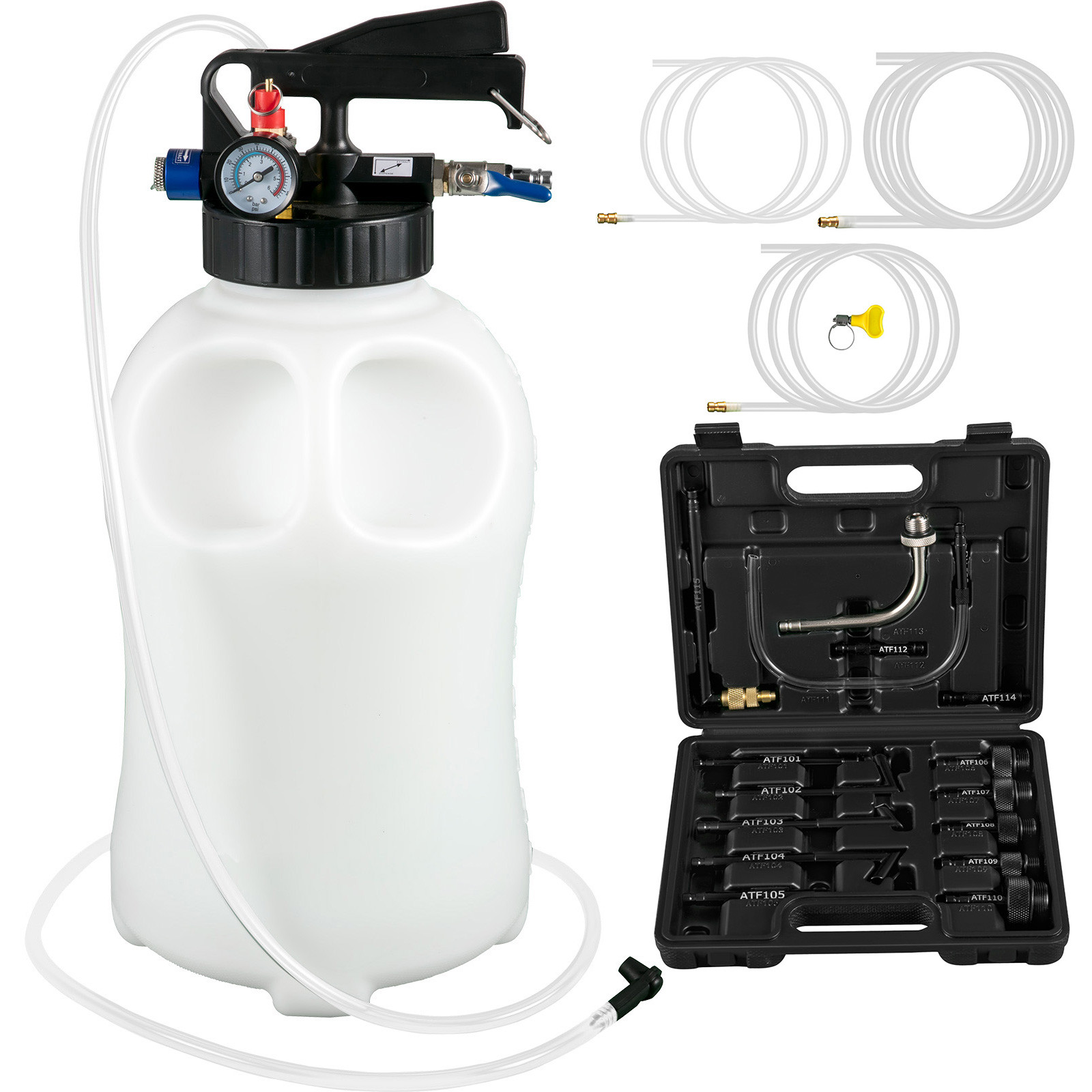 Transmission Fluid Pump ATF Refill Pump Kit 10L with 14 Most Used Adapters Transmission Fluid Pump ATF Refill Pump Kit 10L with 14 Most Used Adapters
