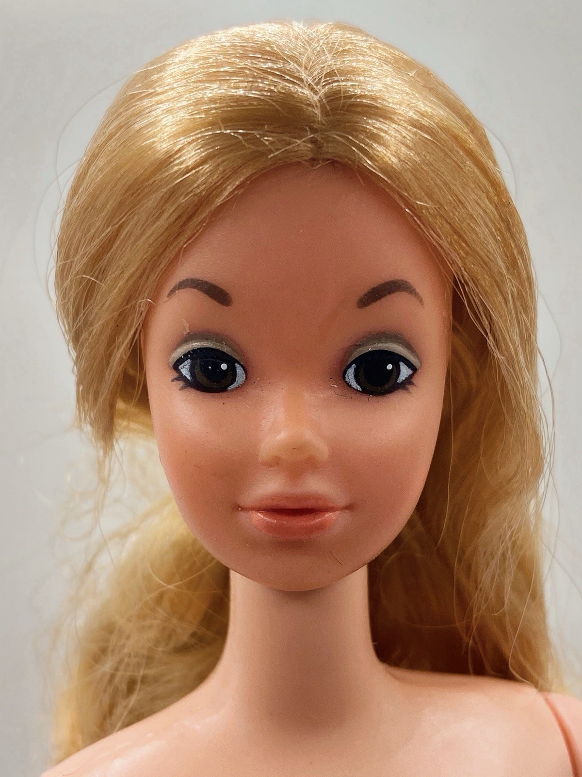 Nude Barbie Deluxe Quick Curl PJ Doll 1974 Steffie Face Vintage B4 READ