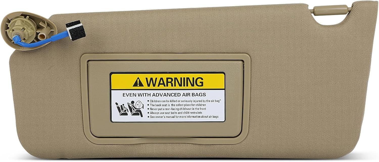 Beige Sun Visor for Driver Side (Left) - Compatible with Acura TL & Honda Accord