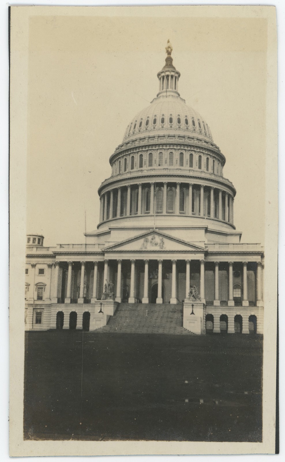 Vintage B&W Photo U.S. Capitol Building Washington DC Dome Architecture Snapshot