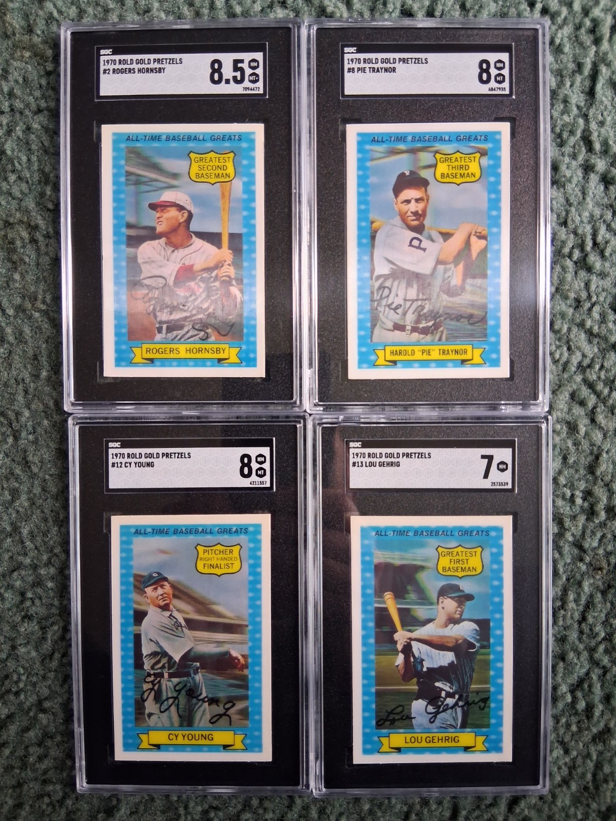 1970 ROLD GOLD PRETZELS HIGH-GRADE STARTER SET LOT, All SGC GRADED HOF, L@@K