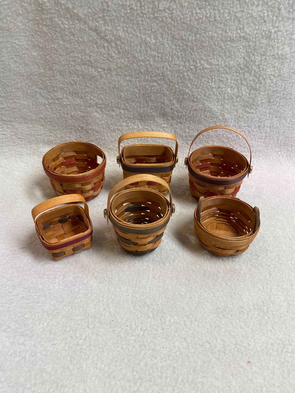 Longaberger Small/Mini Handwoven Baskets - Set of 6