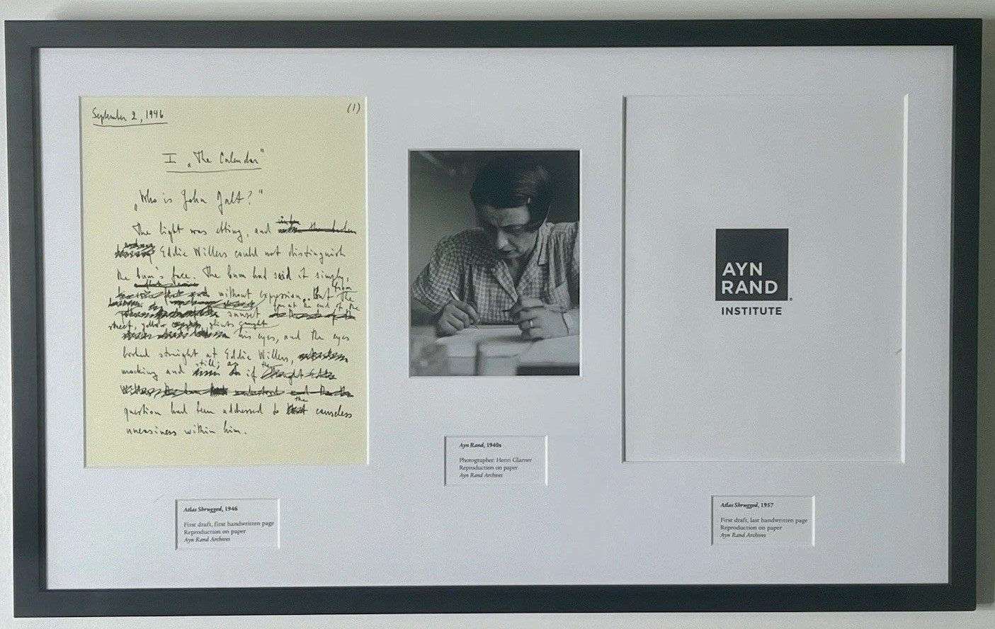 VTG Frame Curated By The Ayn Rand Inst Magnum opus’s, Atlas Shrugged VTG Frame Curated By The Ayn Rand Inst Magnum opus’s, Atlas Shrugged