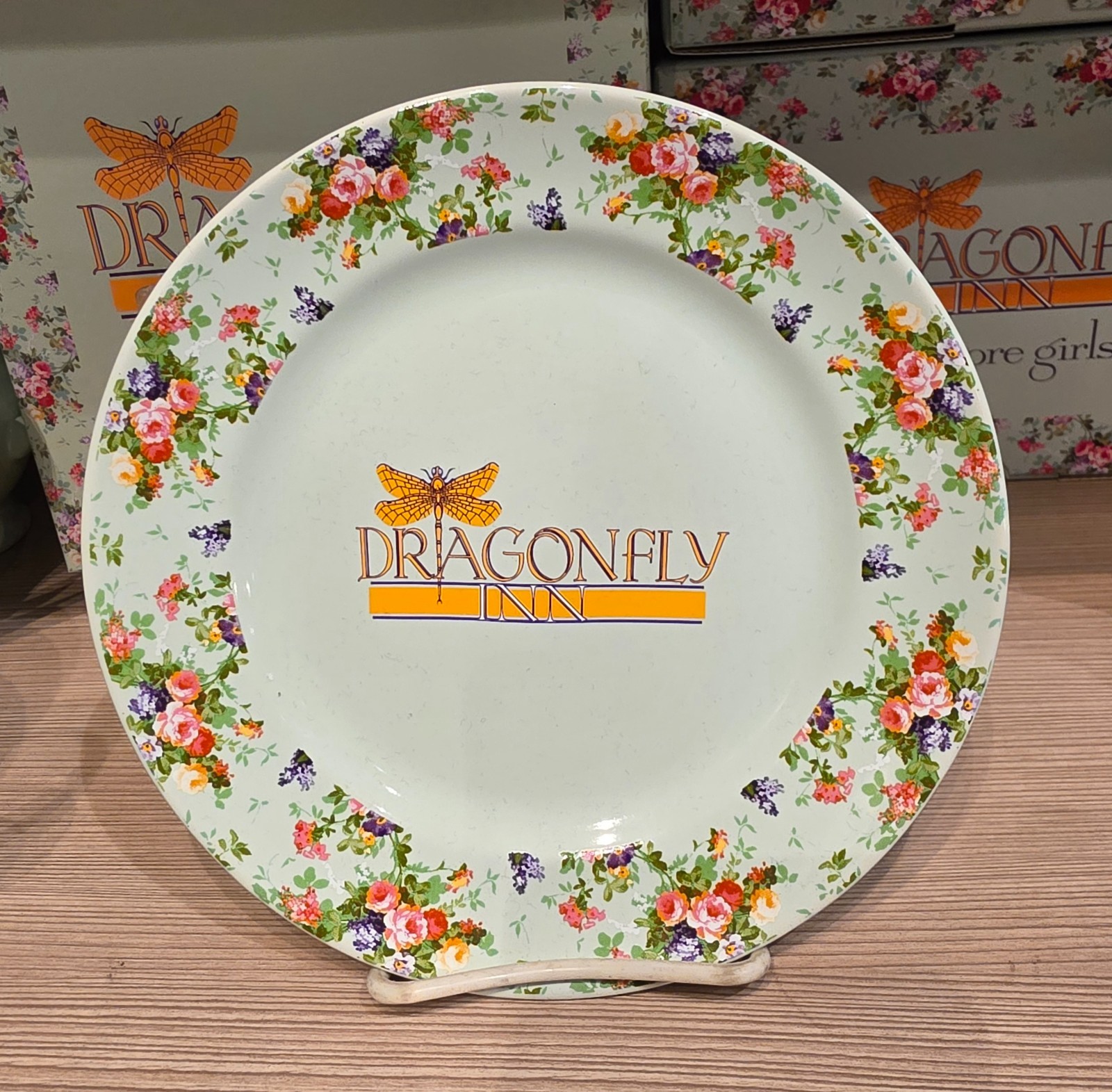 Gilmore Girls Dragonfly Inn 2 Ceramic Teacup Saucers Floral Warner Bros NEW Gilmore Girls Dragonfly Inn 2 Ceramic Teacup Saucers Floral Warner Bros NEW