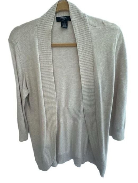 Verve Ami Open Front Cardigan Size XL Beige Shawl Collar Sweater Verve Ami Open Front Cardigan Size XL Beige Shawl Collar Sweater