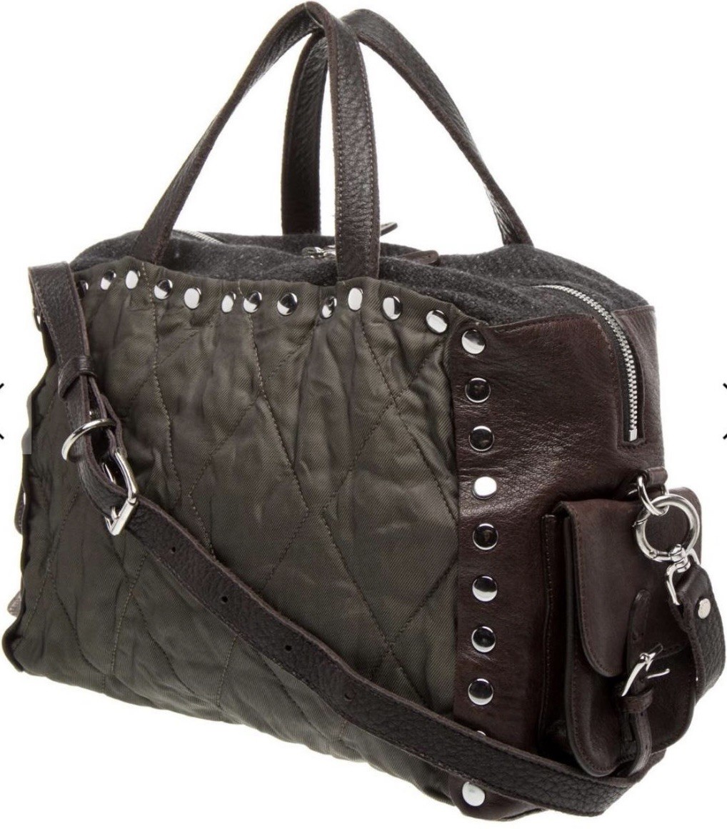 Marni Crossbody Handbag Multicolor Brown Leather Quilted Silver Studs w/ pockets Marni Crossbody Handbag Multicolor Brown Leather Quilted Silver Studs w/ pockets