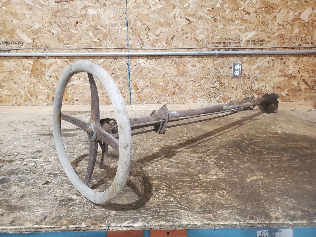 Early 1910\'s Reo Motor Company Steering Column With Wooden Wheel