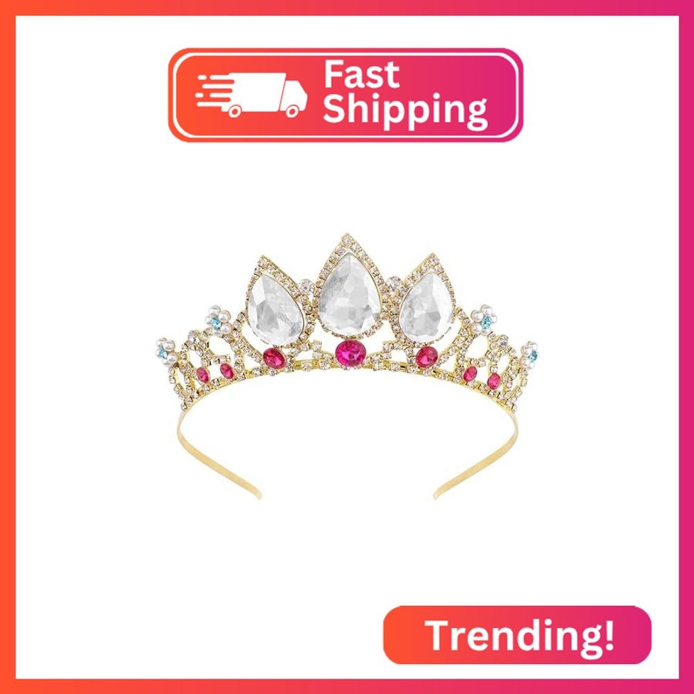 COCIDE Rapunzel Tiaras for Women Gold Crowns for Women Princess Crystal Rhinesto