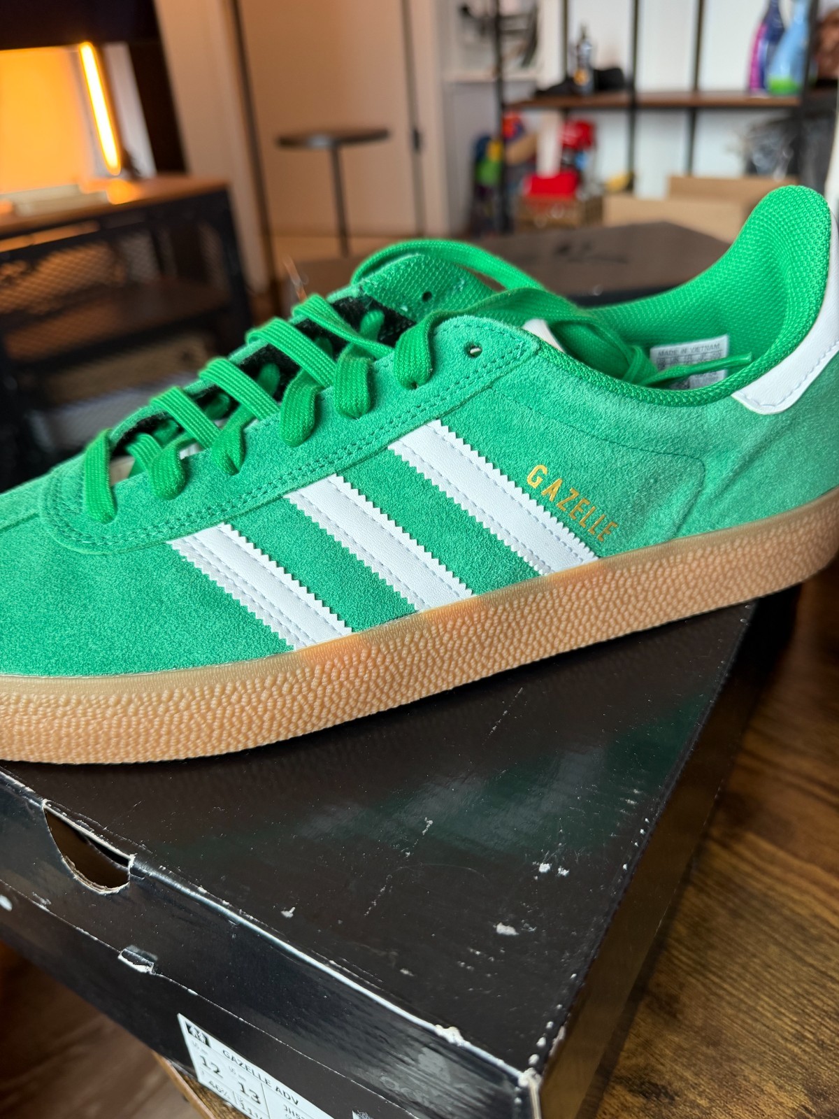 Adidas Gazelle ADV Green White Gum Sole Size 12 - adidas Gazelle ADV Green White Adidas Gazelle ADV Green White Gum Sole Size 12 - adidas Gazelle ADV Green White
