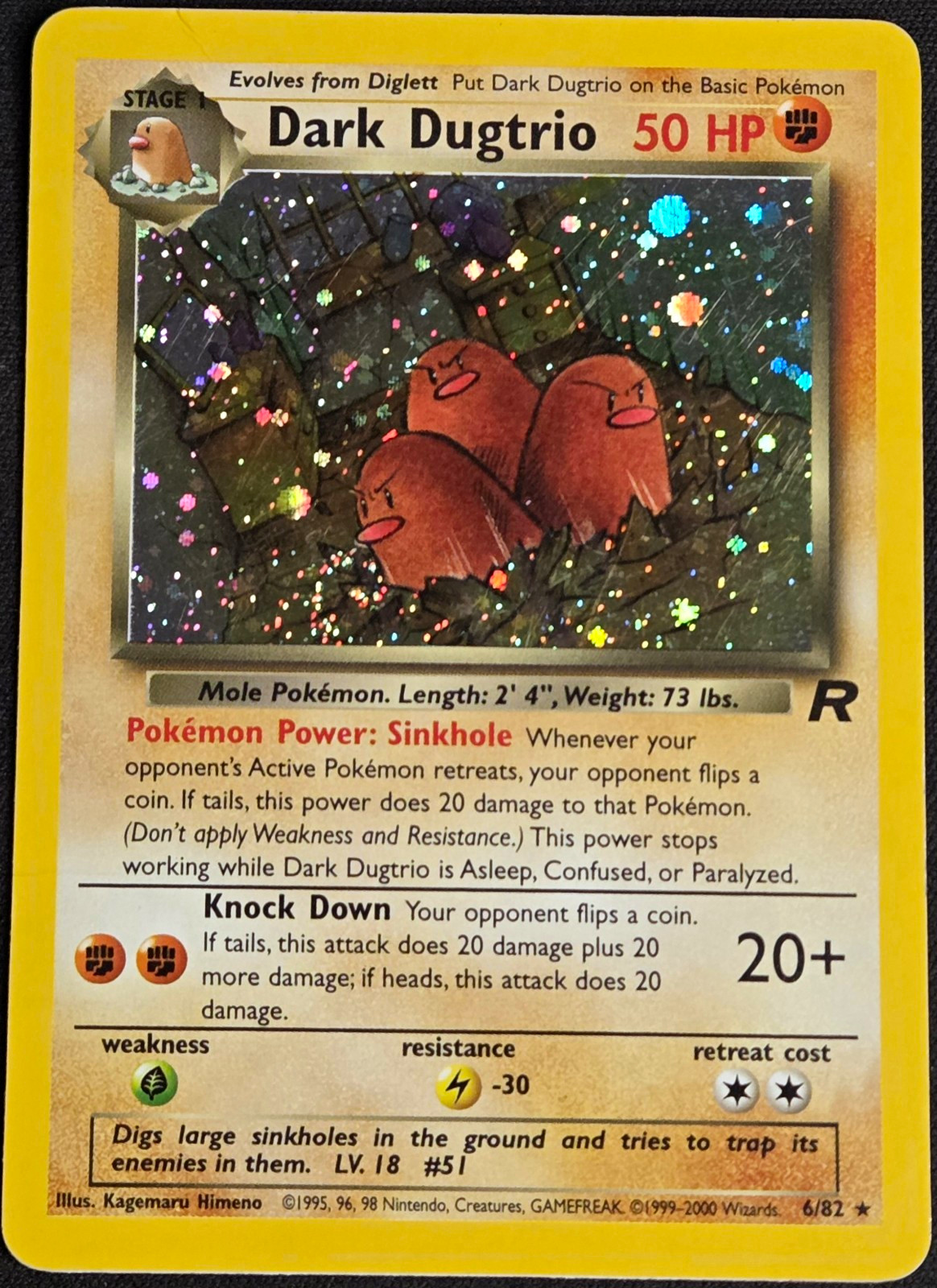Dark Dugtrio Team Rocket 6/82 Holo Rare Pokemon HP