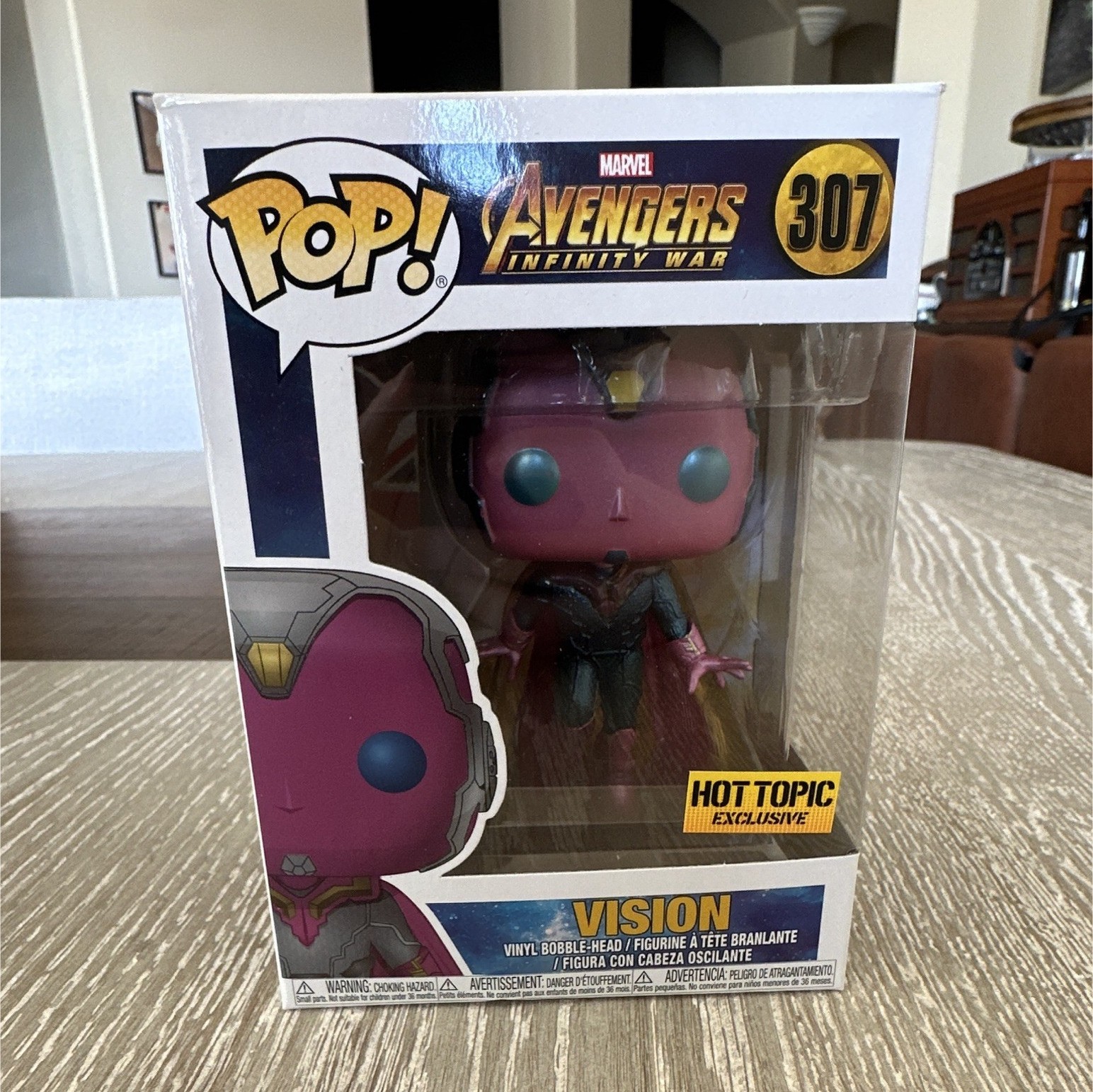 Funko Pop Marvel Avengers Infinity War Vision #307 Hot Topic Exclusive Funko Pop Marvel Avengers Infinity War Vision #307 Hot Topic Exclusive