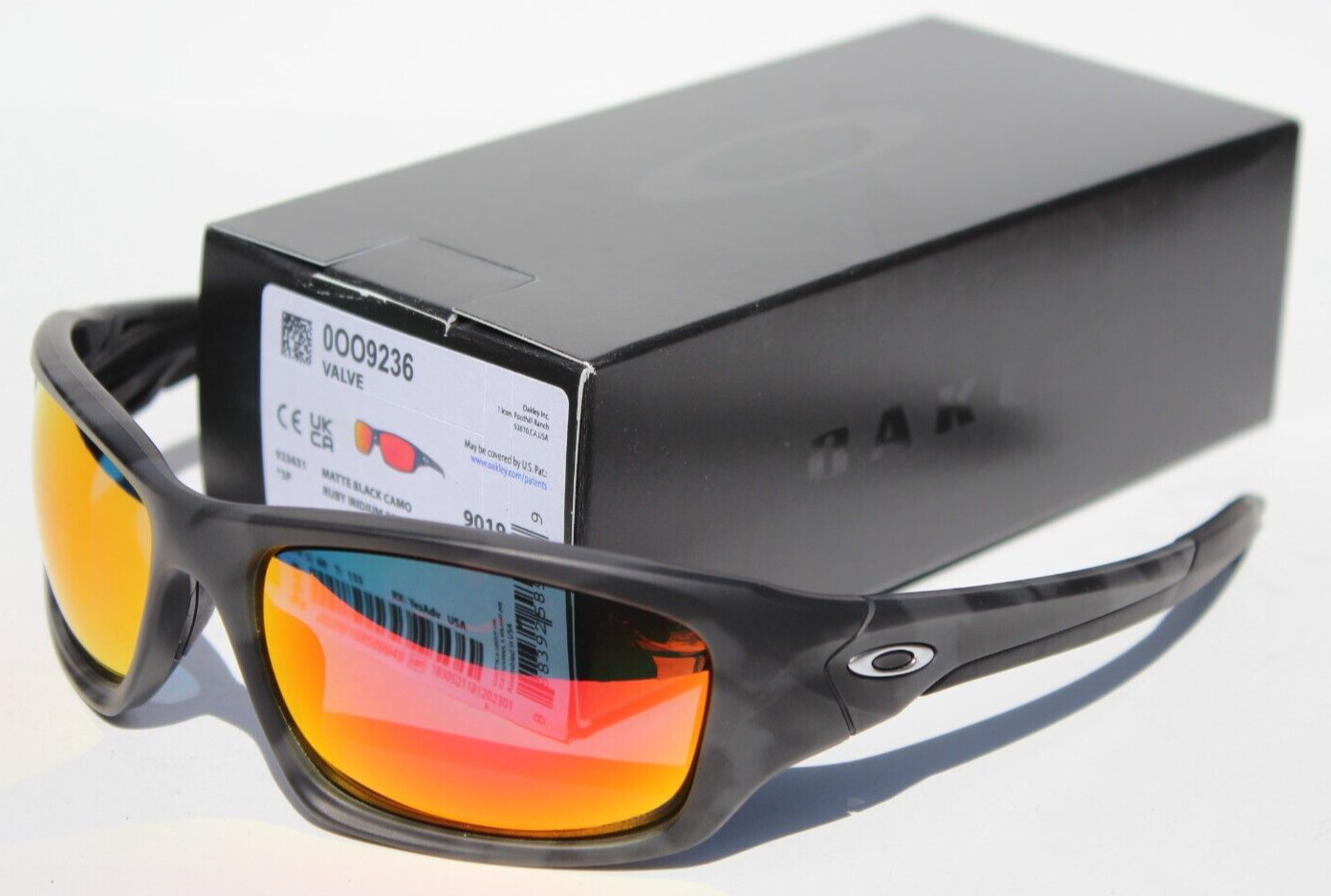 OAKLEY Valve POLARIZED Sunglasses Matte Black Camo/Ruby Iridium NEW OO9236-31